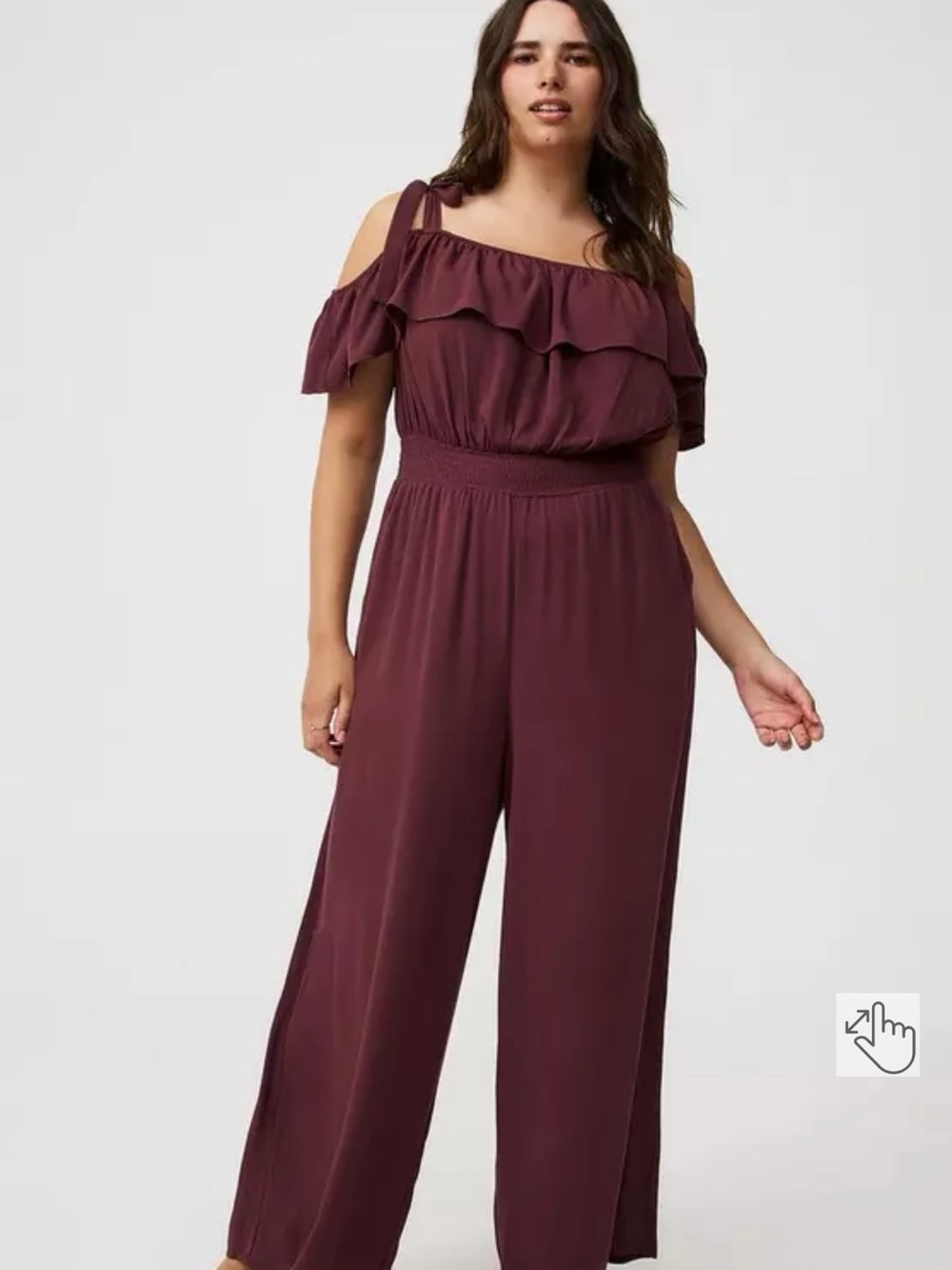 torrid CRINKLE GAUZE RUFFLE JUMPSUIT